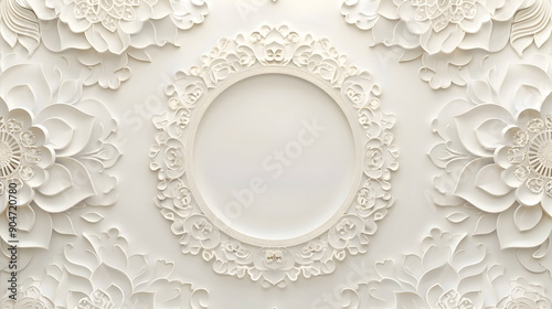3d elegant luxury home ceiling wall wedding mandala background,generative ai
