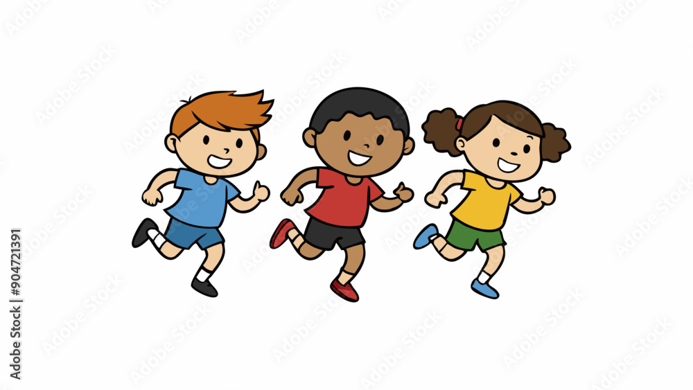 running children vector illustration, group of active kids playing clipart graphic illustration running children vector illustration, group of active kids playing clipart graphic illustration
