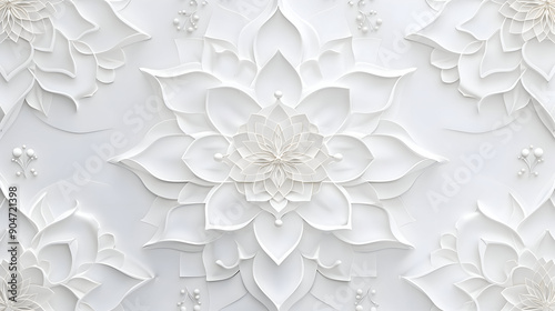 3d elegant luxury home ceiling wall wedding mandala background,generative ai