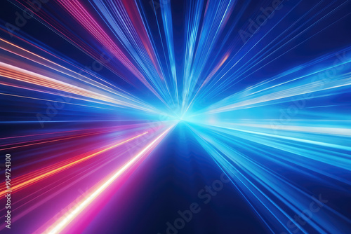 Hyperspeed Light Trails on Dark Backdrop