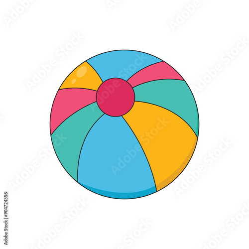 Free Download beach ball colorful isolated on white background - GFXLoad