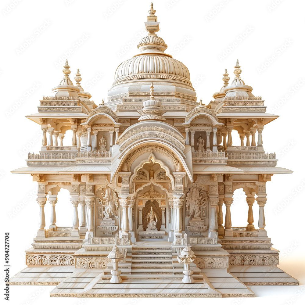 Obraz premium Indian temple wooden made by white marble