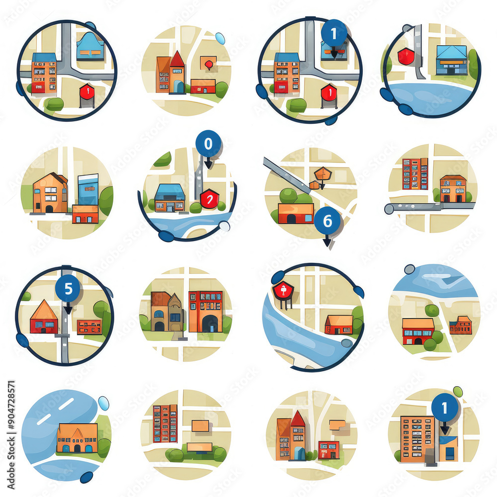 Modern House Hunting and Property Icons Collection Modern House Hunting and Property Icons Collection
