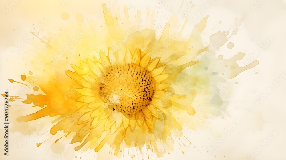 Yellow Watercolor Splash on a White Background Yellow Watercolor Splash on a White Background