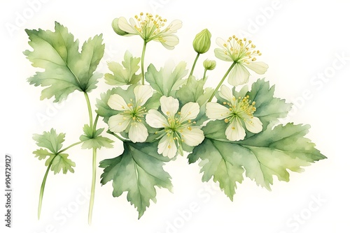 Mantle flower white background, Ai Generated