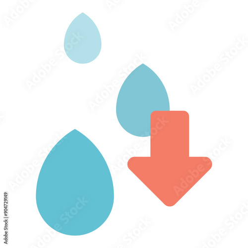 water dehydration flat icon