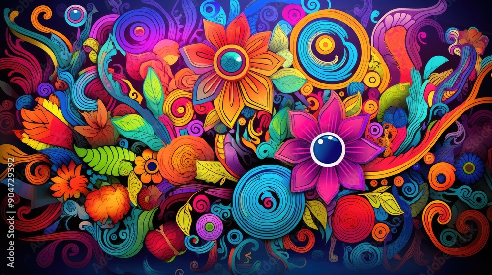 Variety of welcome messages on multihued papers, playful and inviting, psychedelic, digital painting, engaging backdrop Variety of welcome messages on multihued papers, playful and inviting, psychedelic, digital painting, engaging backdrop