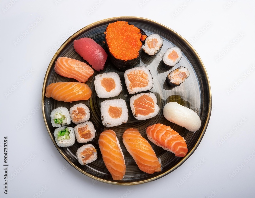 sushi with white background. isolated. sushi with white background. isolated.