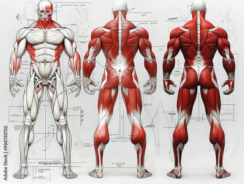 Muscles More Illustrative muscle diagrams showcasing integration with framework ...