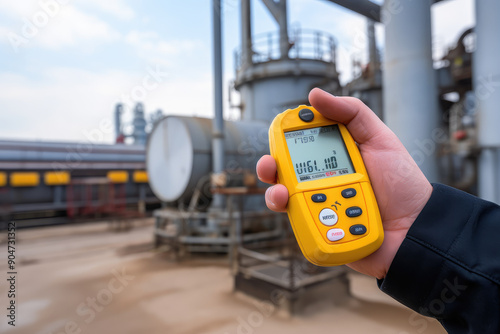 Obraz na płótnie Industrial Gas Monitoring in a Manufacturing Plant w salonie