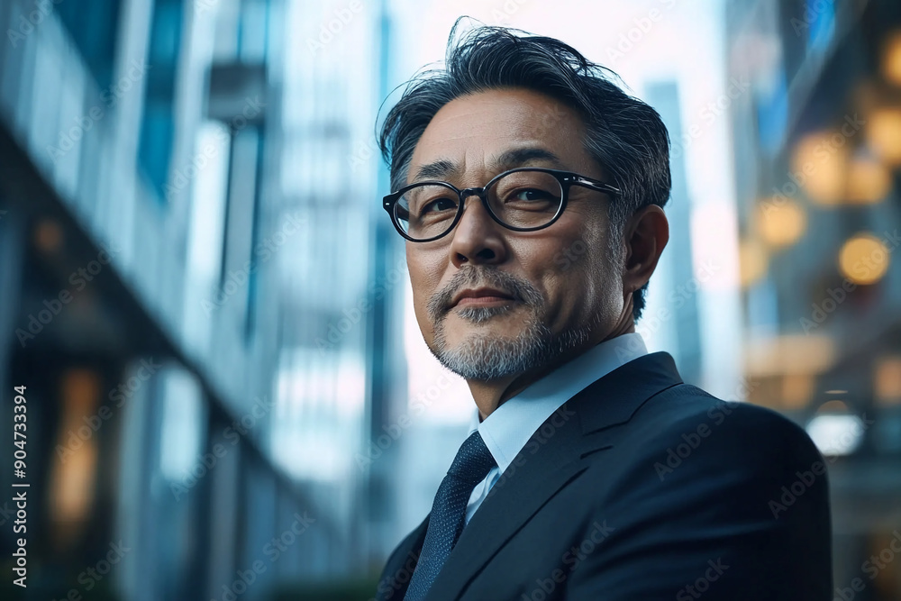Japanese businessman with a confident expression