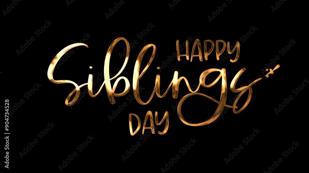 Animated Happy Siblings Day lettering with sparkles. Perfect for greeting cards, social media posts, and any sibling centric designs. Animated Happy Siblings Day lettering with sparkles. Perfect for greeting cards, social media posts, and any sibling centric designs.