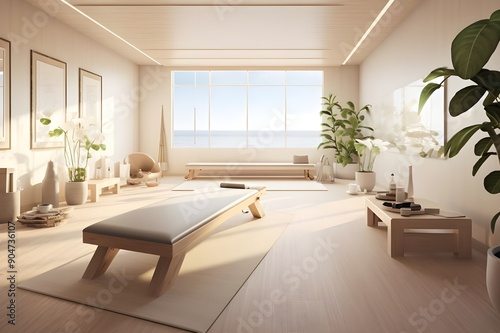 Beige at-home Pilates Studio