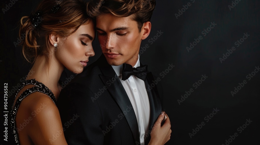 Young couple posing close together Young couple posing close together