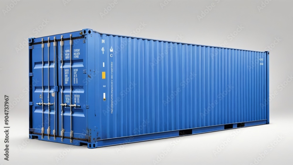 blue container box isolated on white background. blue container box isolated on white background.