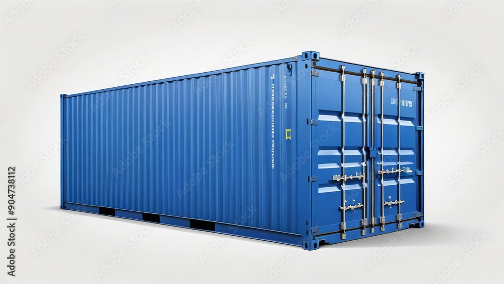 blue container box isolated on white background. blue container box isolated on white background.