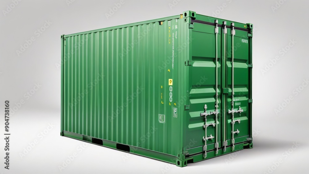 green container box isolated on white background. green container box isolated on white background.