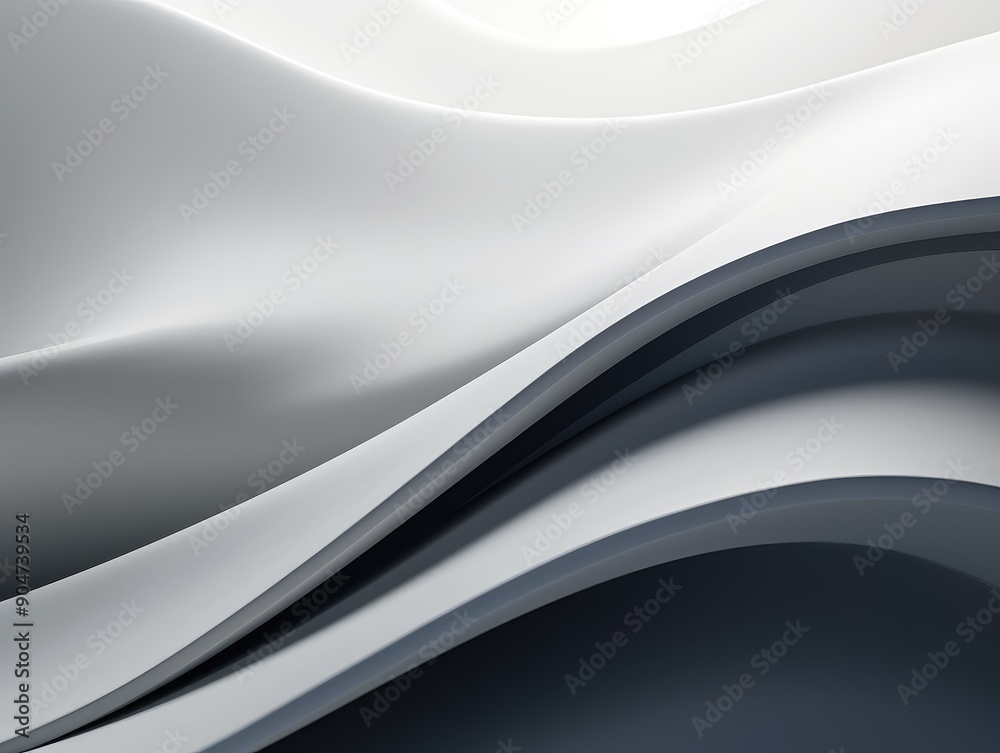 Abstract Monochrome Waves with Elegant Curves Abstract Monochrome Waves with Elegant Curves