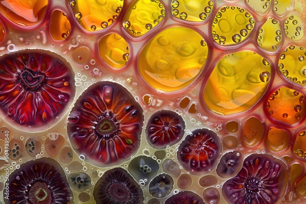 Colorful abstract design featuring vivid droplets and intricate patterns, perfect for creative projects and backgrounds. Colorful abstract design featuring vivid droplets and intricate patterns, perfect for creative projects and backgrounds.