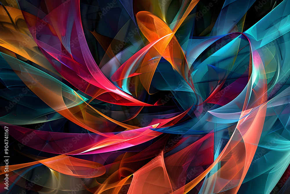 A Symphony of Overlapping Shapes: An Abstract Exploration of Color, Form, and Depth in Harmonious Composition A Symphony of Overlapping Shapes: An Abstract Exploration of Color, Form, and Depth in Harmonious Composition