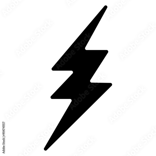 Lightening bolt flat vector icon.