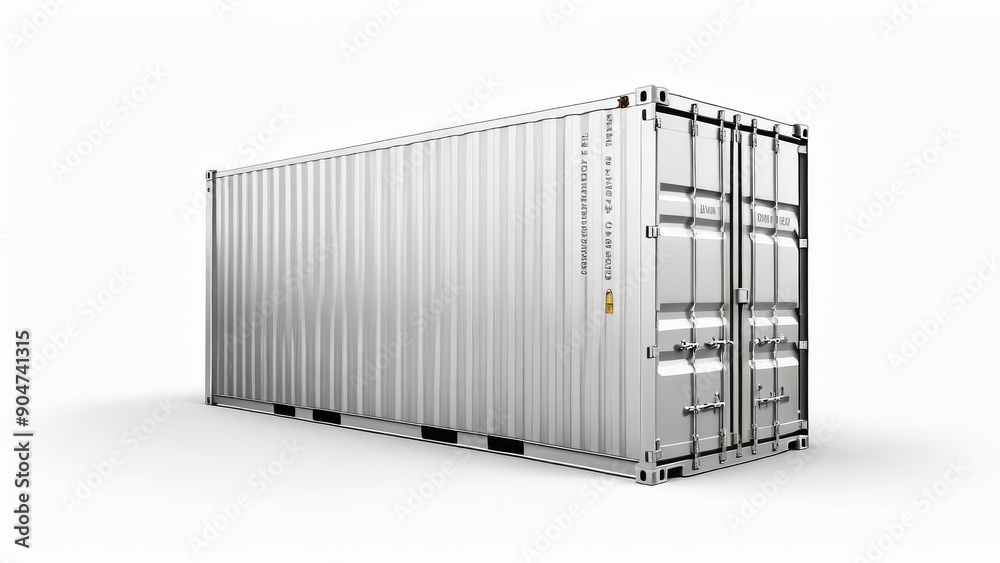 silver container box isolated on white background. silver container box isolated on white background.