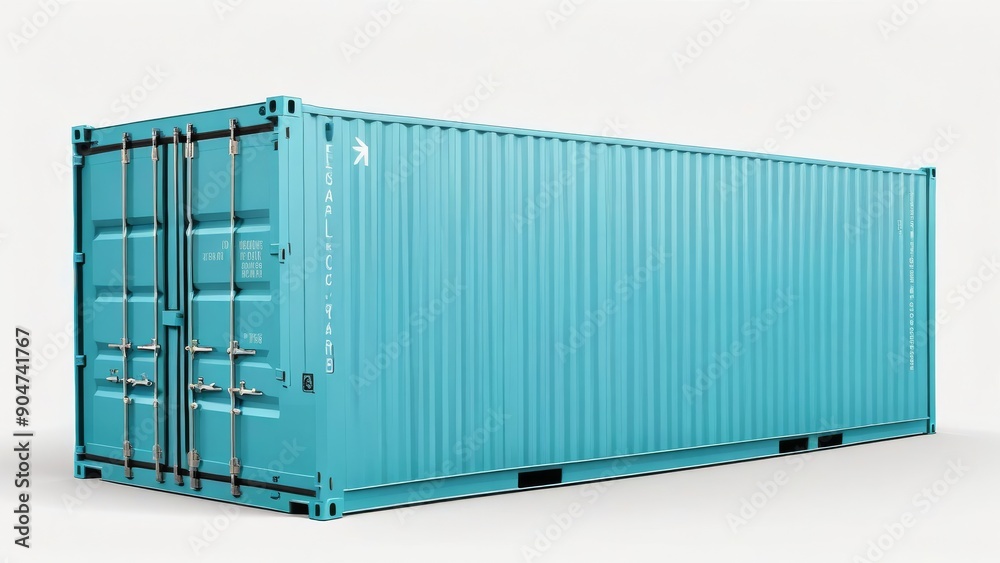blue container box isolated on white background. blue container box isolated on white background.