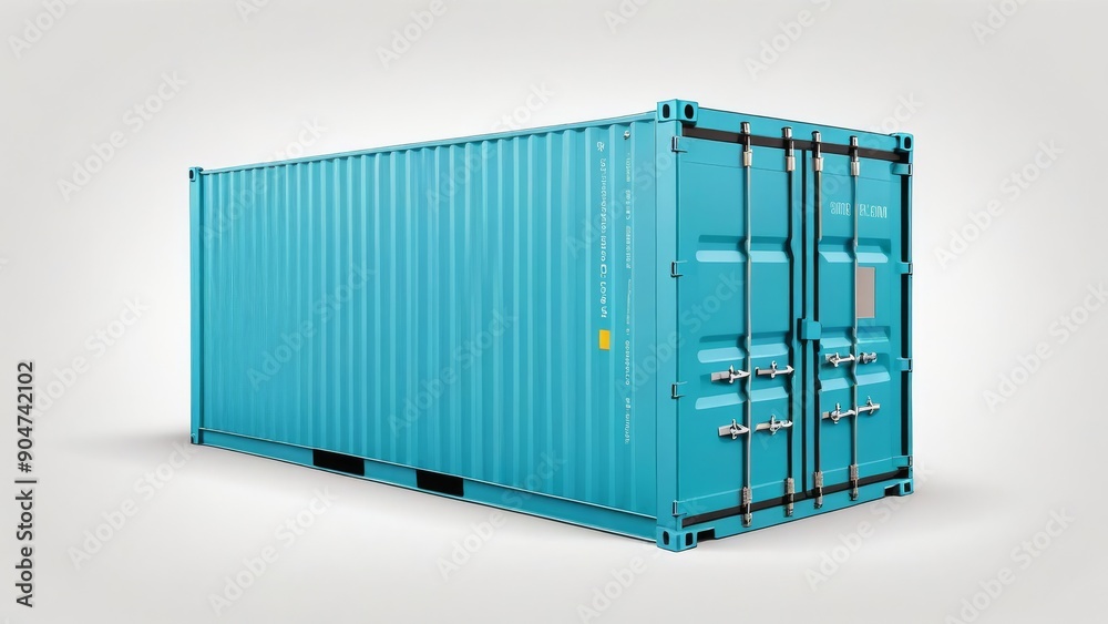 blue container box isolated on white background. blue container box isolated on white background.