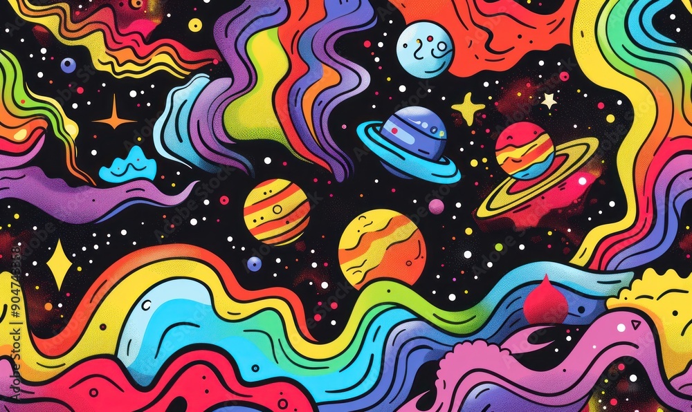 Fototapeta premium Cosmic Rainbow Dreams