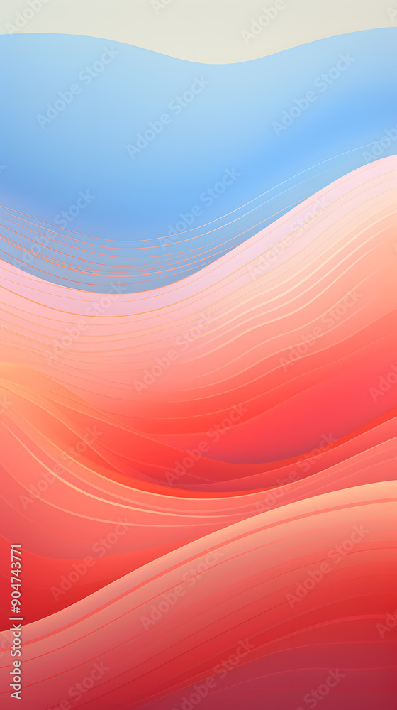 Fototapeta premium Digital rainbow wavy lines abstract graphic poster background