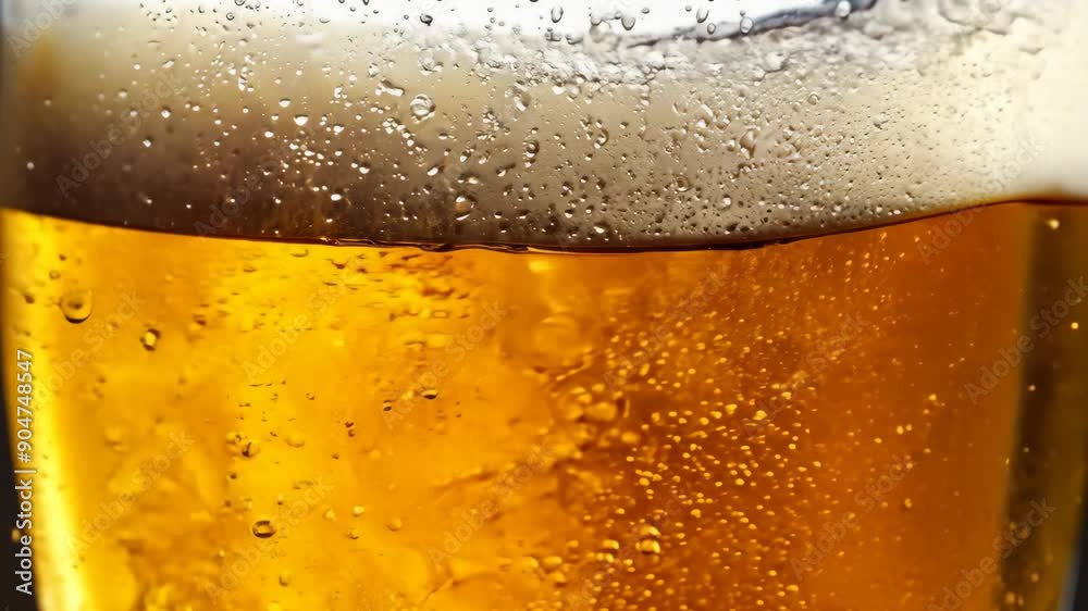 Close-up of a Cold Beer Glass with Condensation Close-up of a Cold Beer Glass with Condensation
