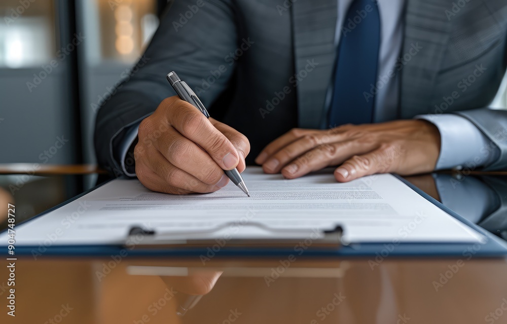 Close-up of Businessman Signing a Contract Close-up of Businessman Signing a Contract