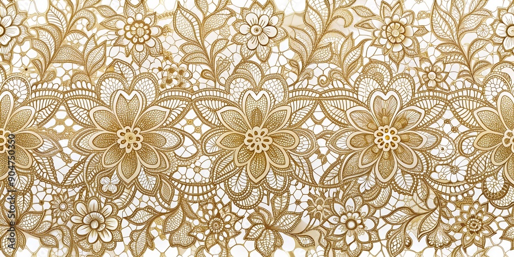 Gold Floral Lace Seamless Pattern Background Gold Floral Lace Seamless Pattern Background