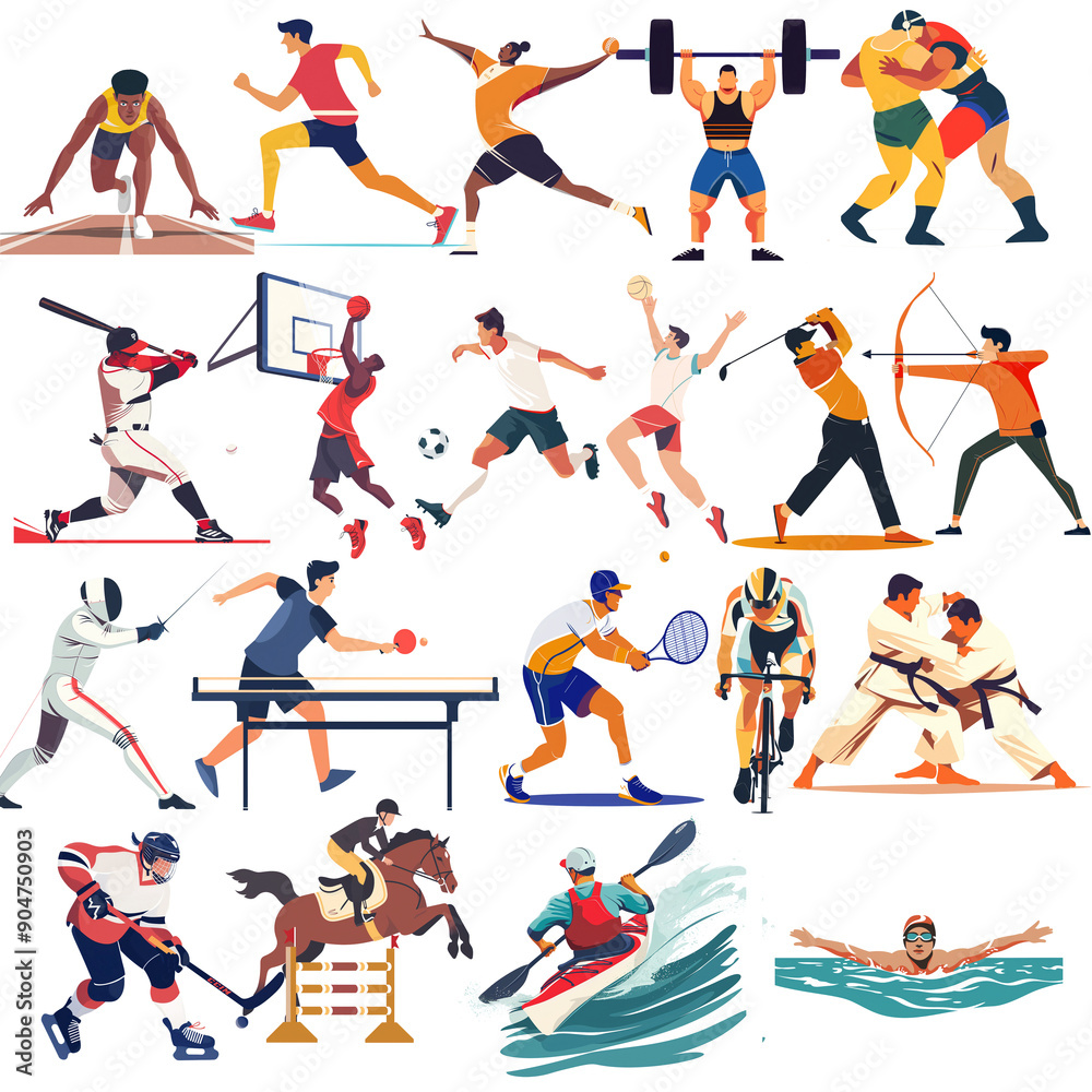 Fototapeta premium illustration of sports players