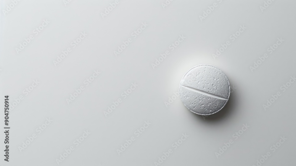 Aspirin pill on white background with space for text Aspirin pill on white background with space for text