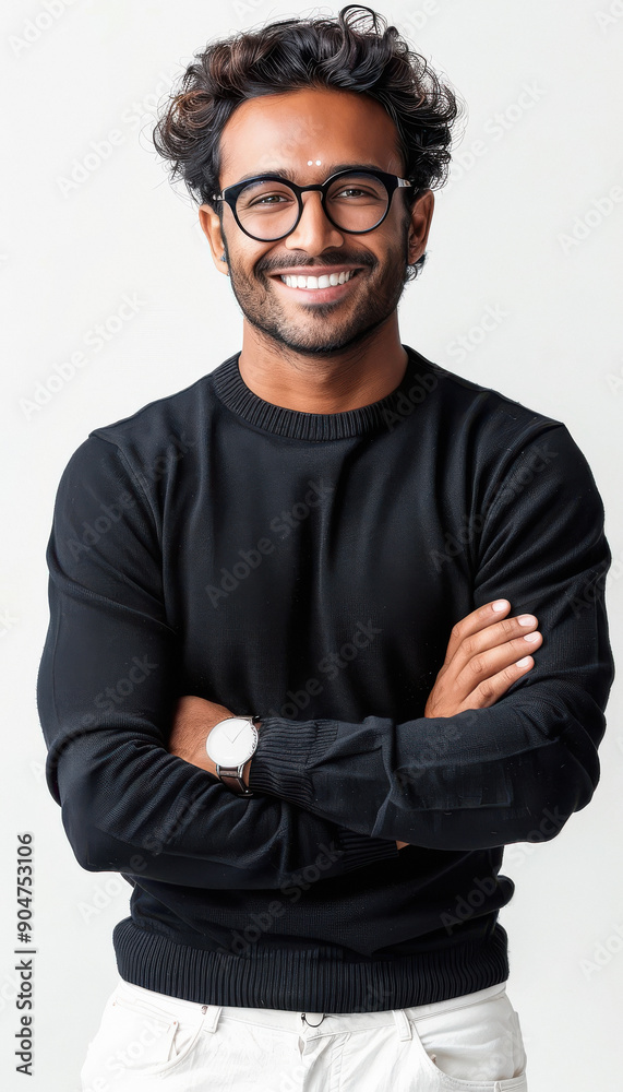 Obraz premium Young indian man standing confidently
