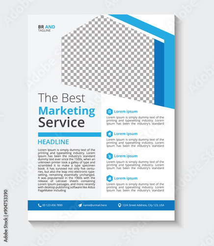 Brochure design, cover modern layout, annual report, poster, flyer in A4