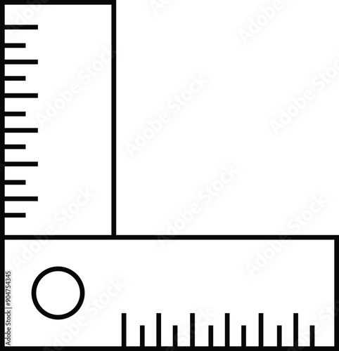 simple triangle ruler outline icon design