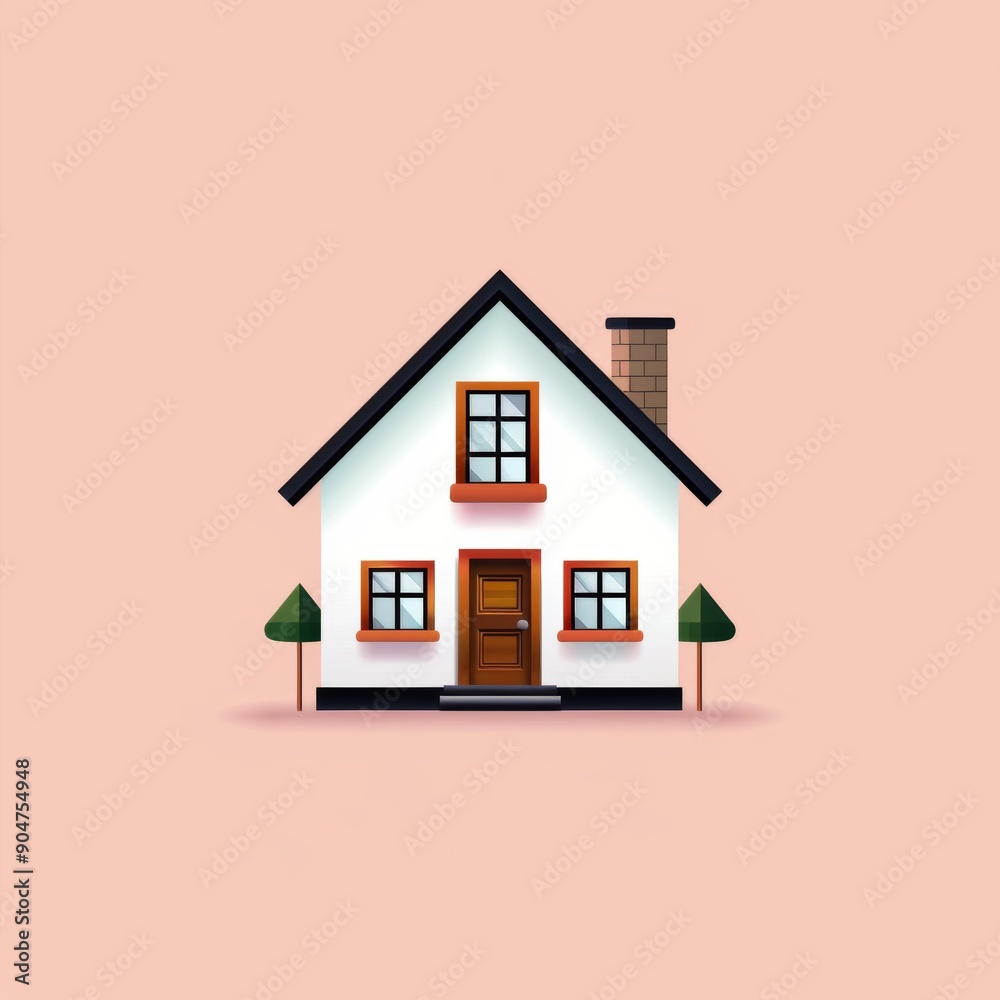 This simple house icon features clean lines and a modern roof design, rendered in a neutral palette. This simple house icon features clean lines and a modern roof design, rendered in a neutral palette.