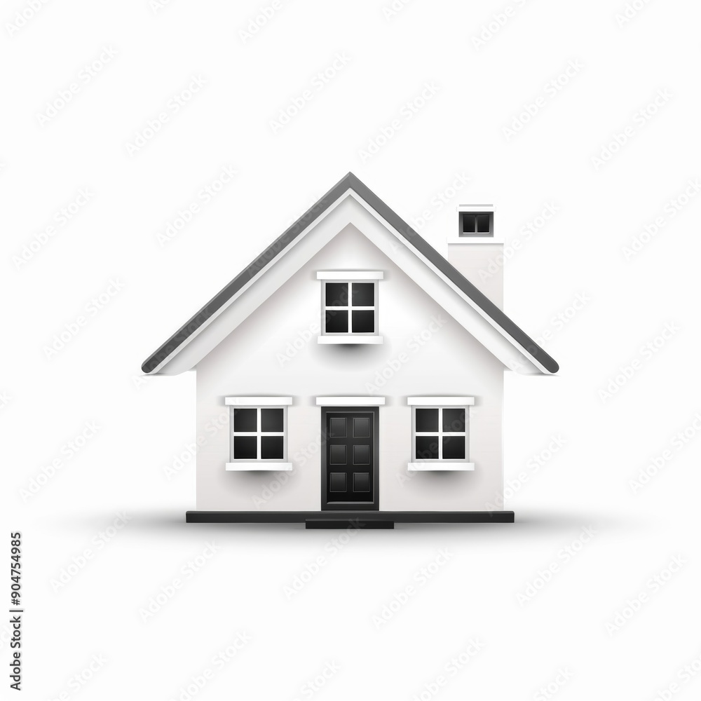 This simple house icon features clean lines and a modern roof design, rendered in a neutral palette. This simple house icon features clean lines and a modern roof design, rendered in a neutral palette.