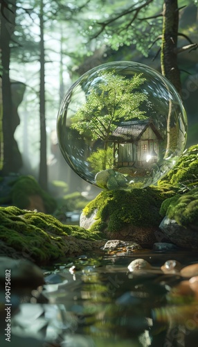 Enchanted Forest: Tiny House in a Bubble © arttools