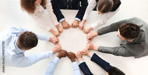 Group of business people pu...