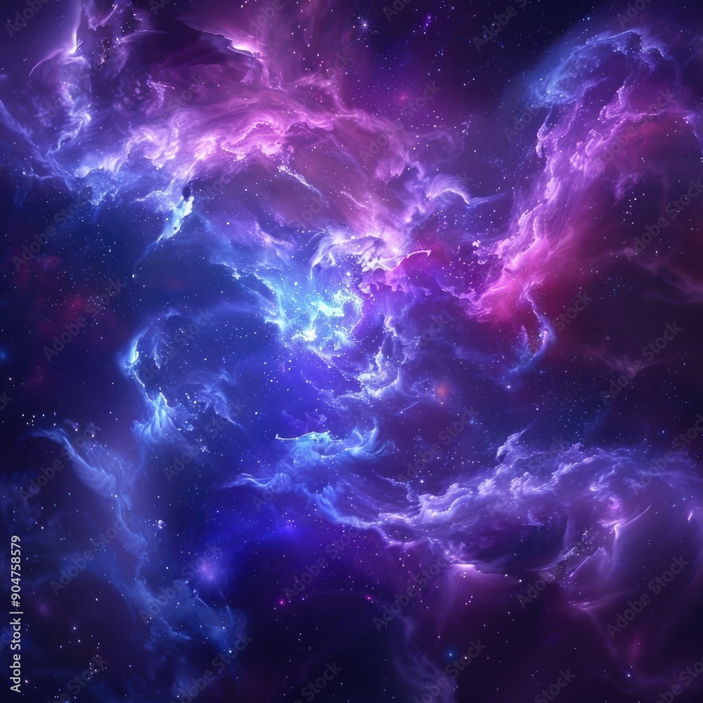 Colorful space filled with stars and clouds