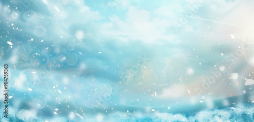 Winter Wonderland Background with Glistening Snowflakes