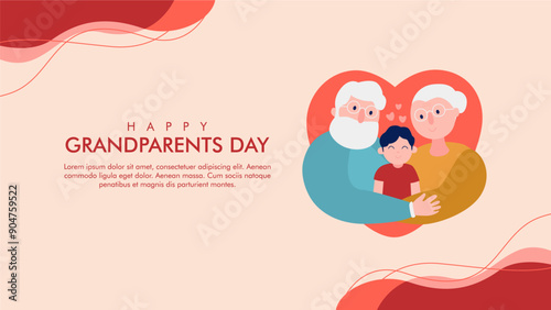 vector happy grandparents day background template