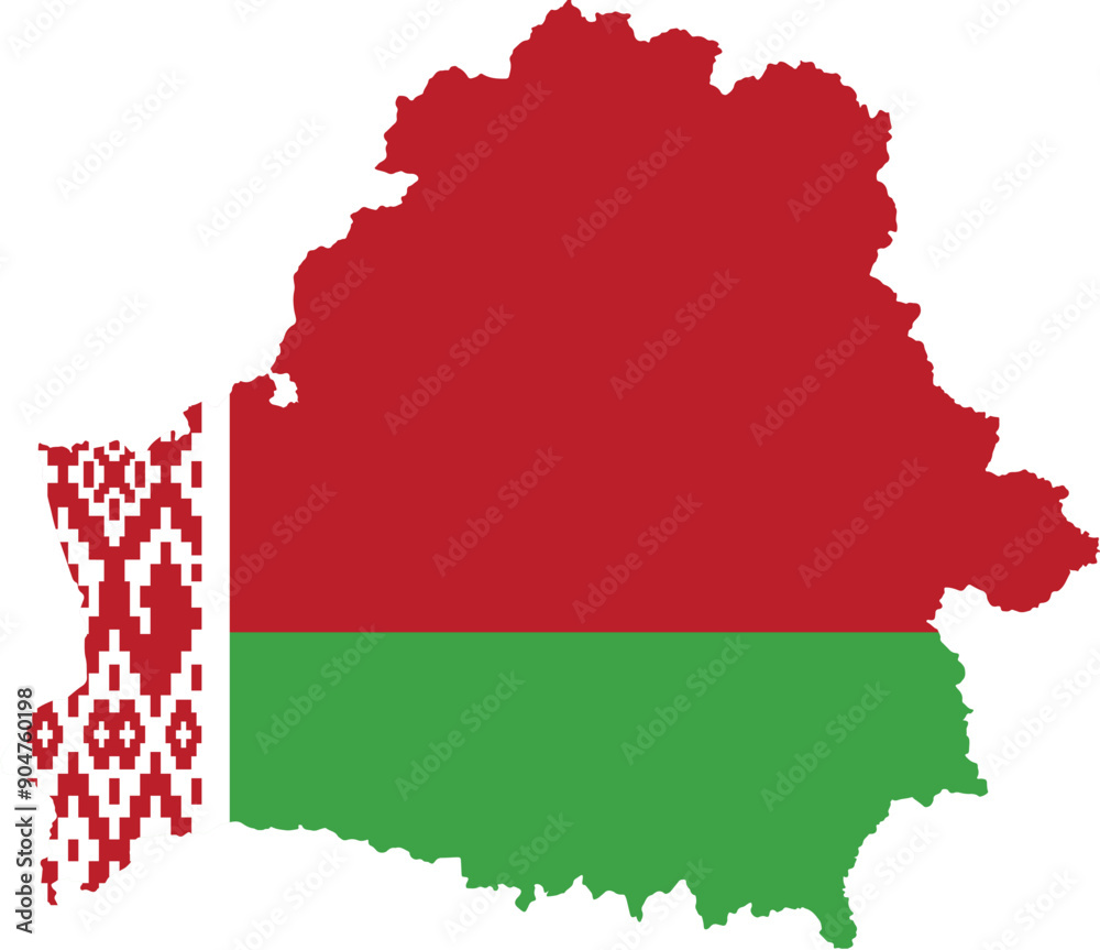 Fototapeta premium Belarus country map with flag