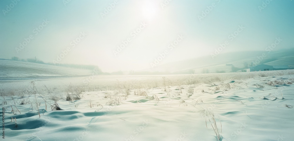 Serene Winter Landscape at Sunrise