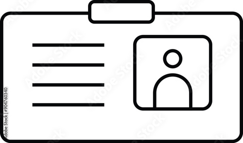simple id card outline icon design
