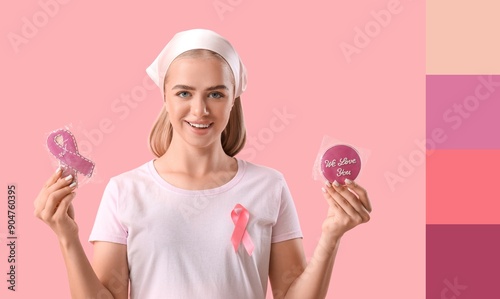 Young woman with breast can...