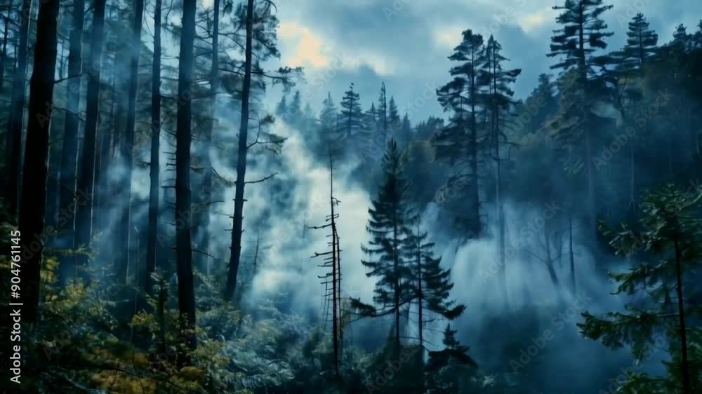 misty clouds drifting in the heart of the magic forest misty clouds drifting in the heart of the magic forest